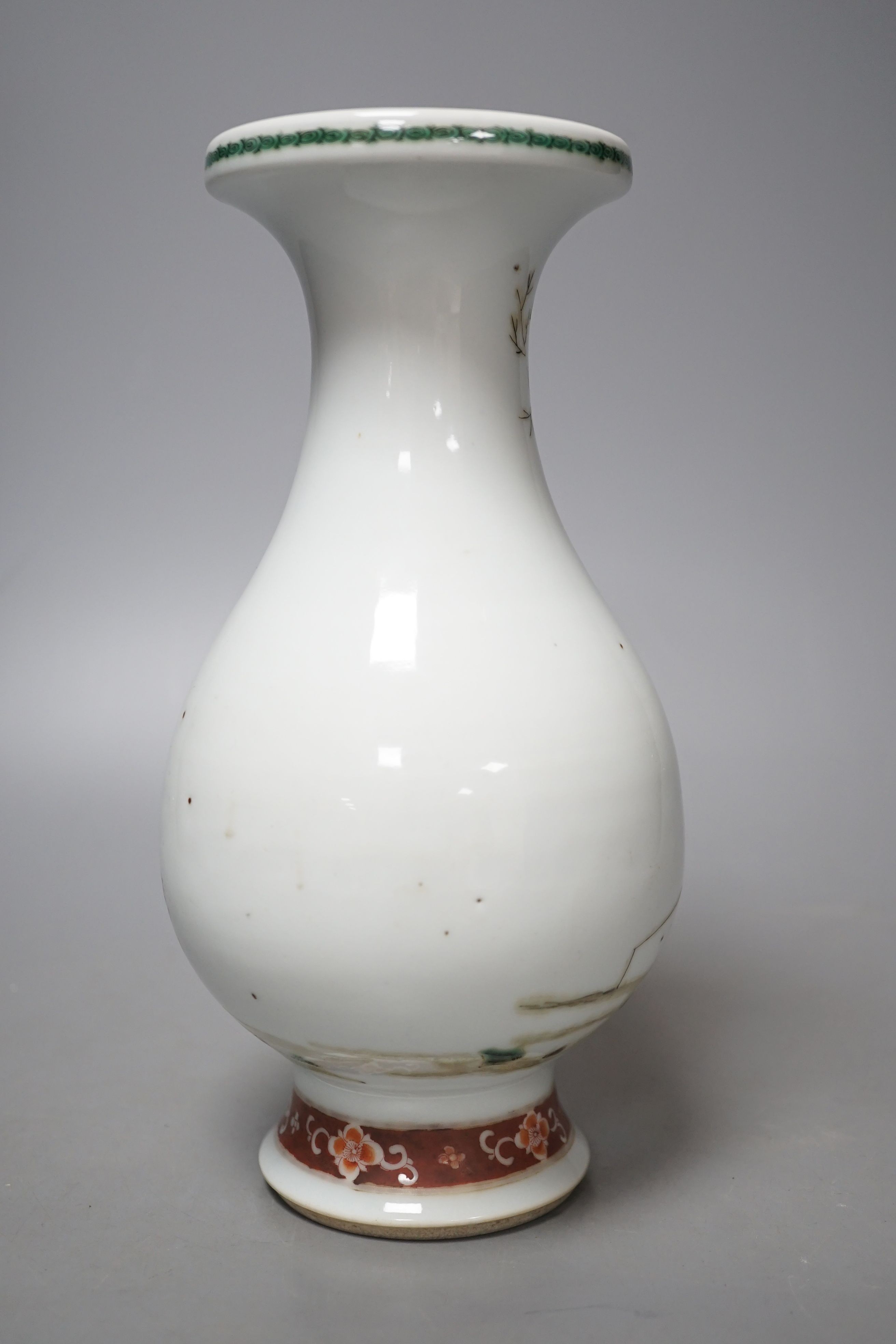 A Chinese famille rose vase - 22.5cm tall